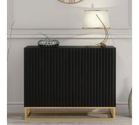 Creative Furniture Ripple Sideboard 100Cm - Black With Fluted Doors