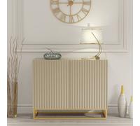 Creative Furniture Ripple Sideboard 100Cm - Cashmere Warm Beige Taupe Finish With Gold Beige