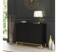 Creative Furniture Ripple Sideboard 100Cm - Modern Fluted Design With Push To Open Doors In Black Black One Size