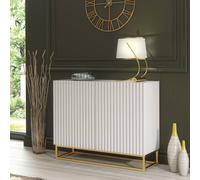 Creative Furniture Ripple Sideboard 100Cm - Modern Fluted Design With Push To Open Doors In White White One Size