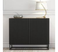 Creative Furniture Ripple Sideboard 100Cm - Oak & Black Fluted Doors