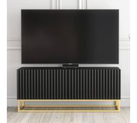 Creative Furniture Ripple Tv Unit 100Cm - Black With Fluted Doors Black