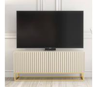 Creative Furniture Ripple Tv Unit 100Cm - Cashmere Warm Beige Taupe Finish With Gold Beige