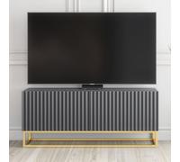 Creative Furniture Ripple Tv Unit 100Cm - Dark Grey With Fluted Doors