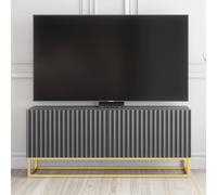 Creative Furniture Ripple Tv Unit 100Cm - Dark Grey With Fluted Doors Dark Grey