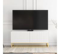 Ripple 100cm TV Unit 100cm - White Modern Fluted Design