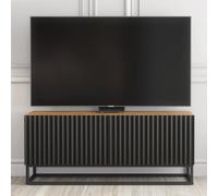 Creative Furniture Ripple Tv Unit 100Cm - Oak & Black Fluted Doors