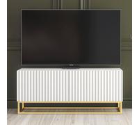 Creative Furniture Ripple Tv Unit 100Cm - White With Fluted Doors White
