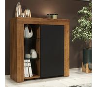 Creative Furniture Serene Sideboard 83Cm - Dark Oak & Black Matt Doors