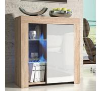 Creative Furniture Serene Sideboard 83Cm - Oak & White Gloss Doors