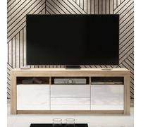 Creative Furniture Shine Tv Unit 160Cm - Oak & White Gloss Doors