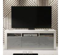 Creative Furniture Shine Tv Unit 160Cm - White & Grey Gloss Doors