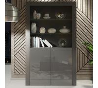 Creative Furniture Spectrum Display Cabinet 170Cm - Dark Grey With Gloss Doors