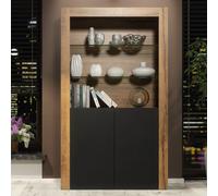 Creative Furniture Spectrum Display Cabinet 170Cm - Dark Oak & Black Matt Doors