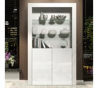 Creative Furniture Spectrum Display Cabinet 170Cm - White With Gloss Doors