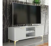 Creative Furniture Tide Crest TV Unit Gold 120cm - Modern Fluted Design in Grey or White Creative Furniture White