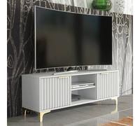 Creative Furniture Tide Crest Tv Unit Gold 120Cm - Modern Fluted Design In Grey Or White White