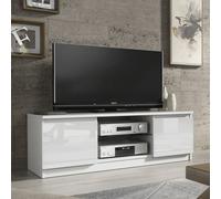 Creative Furniture Tv Unit 120Cm Modern - White With High Gloss Doors White