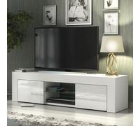 Creative Furniture TV Unit 130cm Modern - White with High Gloss Doors Creative Furniture White