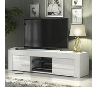 TV Unit 130cm - White Gloss Doors