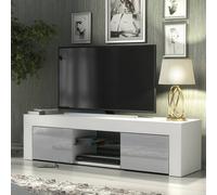 TV Unit 130cm Modern - White with High Gloss Grey Doors Creative Furniture Grey One Size