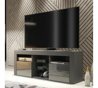 Creative Furniture TV Unit 145cm Modern - Dark Grey with High Gloss Doors Creative Furniture Dark Grey