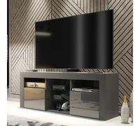 TV Unit 145cm Modern - Dark Grey with High Gloss Doors Creative Furniture Dark Grey One Size