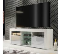 Creative Furniture Tv Unit 145Cm Modern - White With High Gloss Grey Doors Grey
