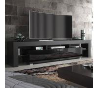 Creative Furniture Tv Unit 200Cm Modern - Black With High Gloss Doors Black