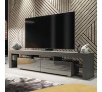 Creative Furniture Tv Unit 200Cm Modern - Dark Grey With High Gloss Doors Dark Grey