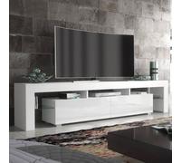 Creative Furniture Tv Unit 200Cm Modern - White With High Gloss Doors White