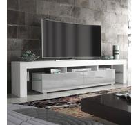Creative Furniture Tv Unit 200Cm Modern - White With High Gloss Grey Doors Grey