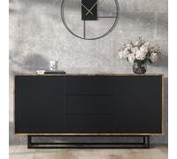 Creative Furniture Vista Loft Sideboard 140Cm - Rustic & Black Doors