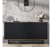 Creative Furniture Vista Loft Sideboard 140Cm - Rustic & Black Doors Multi