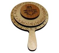 Creative Gadgets Fidget Toy, Table Top Decoding Tool for Women with Smooth Spin, Durable Timber Construction Featuring Cryptography Game, Adult Mystery Party Prop Small Tan