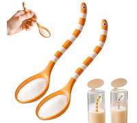 Creative Garden EEL Spoon, Handmade Garden Long Handle Lifelike EEL-Shaped Stirring Spoon with Orange Striped and Spotted, Ocean-Themed for Sugar Jar Tea Café Decoration Gift (Orange*2)