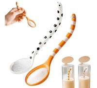 Creative Garden EEL Spoon, Handmade Garden Long Handle Lifelike EEL-Shaped Stirring Spoon with Orange Striped and Spotted, Ocean-Themed for Sugar Jar Tea Café Decoration Gift (White&Orange)