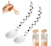 Creative Garden EEL Spoon, Handmade Garden Long Handle Lifelike EEL-Shaped Stirring Spoon with Orange Striped and Spotted, Ocean-Themed for Sugar Jar Tea Café Decoration Gift (White*2)