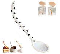 Creative Garden EEL Spoon, Lifelike EEL-Shaped Stirring, Handmade Garden Eels Spoon with Orange Striped Handle, Ocean-Themed Dessert Stirrer, Fun Christmas Flatware (White, 1PCS)