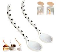 Creative Garden EEL Spoon, Lifelike EEL-Shaped Stirring, Handmade Garden Eels Spoon with Orange Striped Handle, Ocean-Themed Dessert Stirrer, Fun Christmas Flatware (White, 2PCS)