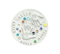 Creative Garden Stepping Stone Set Gypsum Handprint Art Supplies for Desktop Shelf Display Garden Decoration Family Craft Activity Set