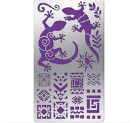 Creative Geckos Reusable Metal Journal Planning Stencils Stainless Steel Stencils for Painting Notebook Diary Painting On Wood Floor Wall Furnitur Engraving Bookmark Crafts DIY Art