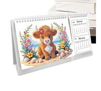 Creative Gem Art Desk Planner 2027-2028 - Handmade Diamond Style Calendar Display, Artistic Monthly Organizer, Decorative Scheduling Accessory | Room Accent Piece, Academic Planning, Office T