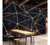 Creative Geometric Black Gold Line Abstract Light Luxury 3D Wallpaper Silky Texture Home Study Office Grey Dining Room Sofa Bedroom Living Room TV Backdrop-200cm×140cm