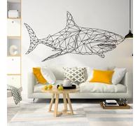 Creative Geometric Shark Whale Ocean wall Sticker Kids Room Cartoon Underwater Animal Sticker Vinyl Decal