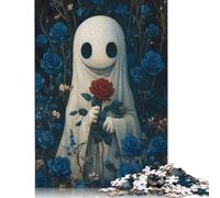 Creative Ghost with Red Rose Jigsaw Puzzle for Adults 1000 Piece Puzzles for Kids Family Challenging Games Toys 1000pcs (75x50cm)
