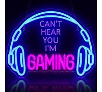 Creative gift for gamers - "Can't hear you, I'm playing a game" LED neon sign, a birthday surprise for men/boyfriends/dads, a desktop or wall decoration for game rooms.