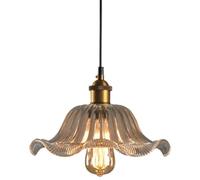 Creative Glass Hanging Lamp,Lotus Leaf Shaped Lampshade Single Head Pendant Lights,European Crystal Glass Chaner,for Kitchen Island Bedroom Sink Living Room