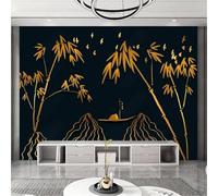 Creative Gold Mountain Peaks Flying Birds Bamboo 3D Wallpaper Luxury Home Dining Decor Paste Sofa Living Room The Wall for Bedroom Mural-150cm×105cm