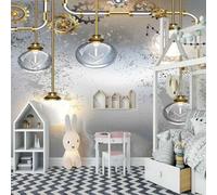 Creative Golden Gear Bulb Art 3D Wallpaper Luxury Home Dining Decor Paste Sofa Living Room The Wall for Bedroom Mural-150cm×105cm